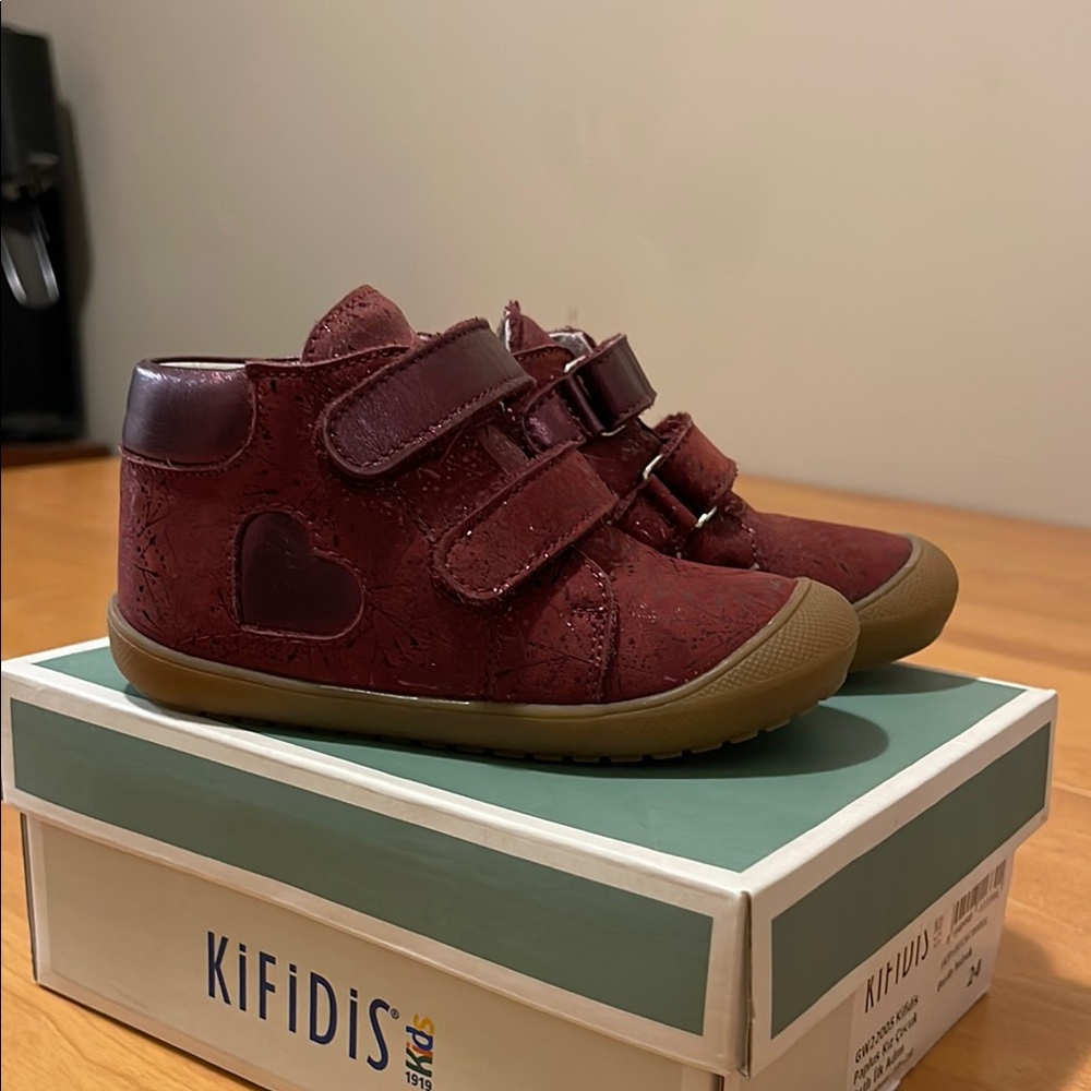 Kids Leather Shoes - Burgundy | Kifidis | 8T